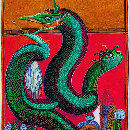 Image similar to portrait of quetzalcoatl