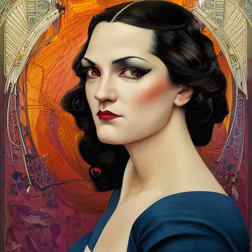 Image similar to an art nouveau, ( streamline moderne ), multi - ethnic and multi - racial portrait in the style of anna dittmann and donato giancola and charles dulac. very large, clear, expressive, and intelligent eyes. symmetrical, centered, ultrasharp focus, dramatic lighting, photorealistic digital matte painting, intricate ultra detailed background.