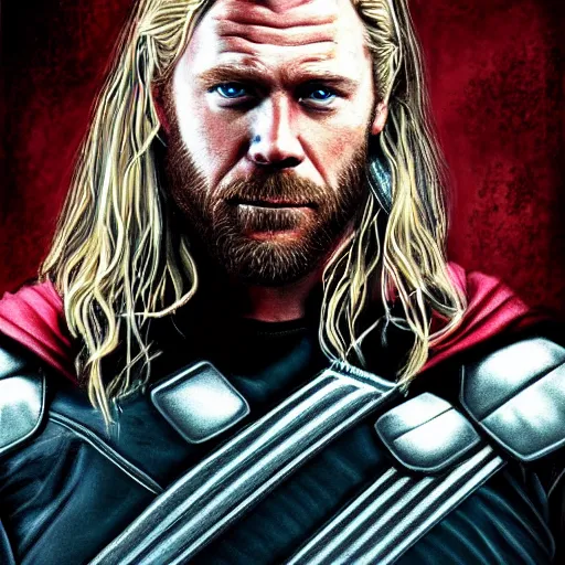 Image similar to thor. detailed portrait. gta style