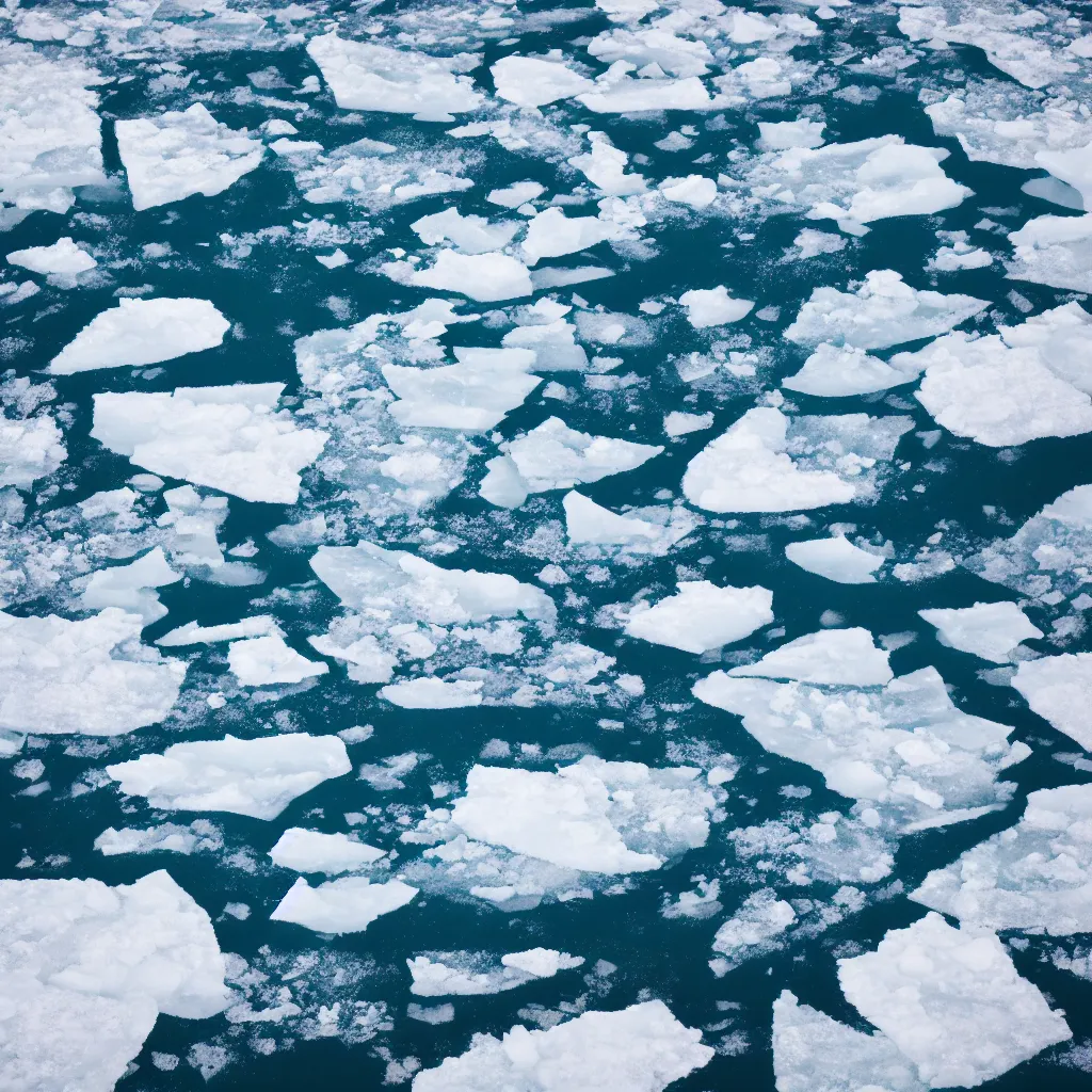 Prompt: arctic ocean with ice in the water