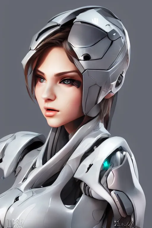 Image similar to heroine, beautiful, female mecha, ultra detailed, digital art, 8 k, character, realistic, portrait, 3 d, hyperrealistic