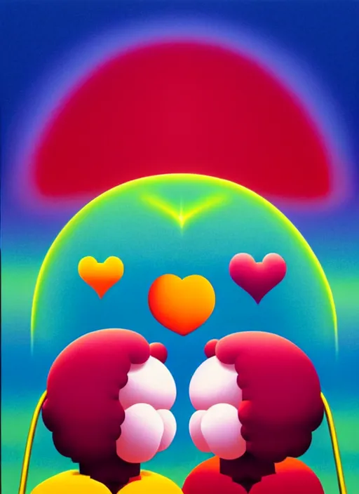 Prompt: love hurts by shusei nagaoka, kaws, david rudnick, airbrush on canvas, pastell colours, cell shaded, 8 k