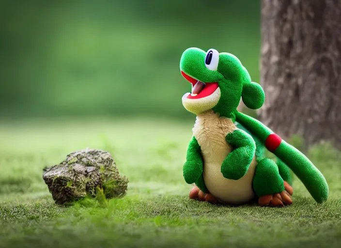 Image similar to national geographic wildlife photo of real life yoshi yoshi in real life in the wild, 8 k, 8 5 mm f 5. 6