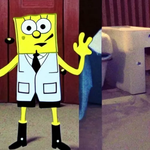 Image similar to spongebob cosplaying as mr white