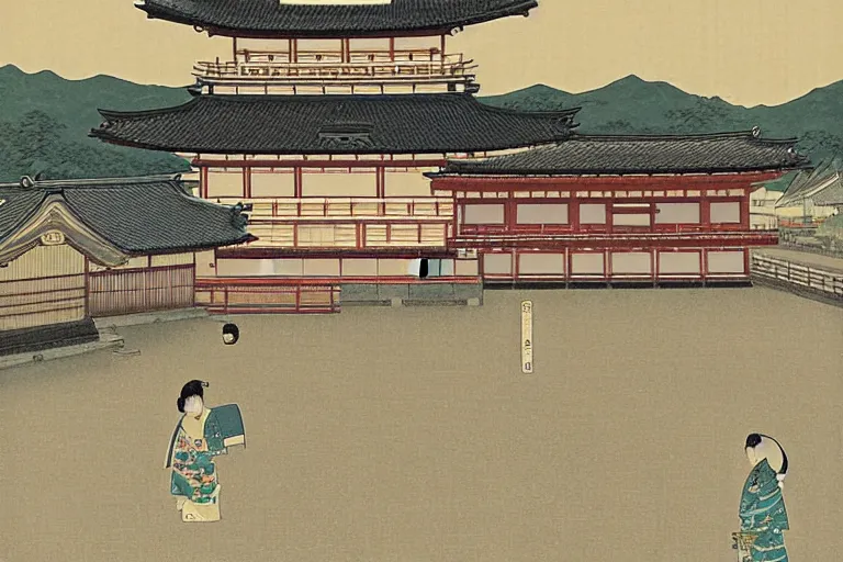 Prompt: Kawase Basui style, Kyoto in the Edo period