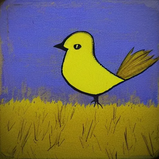 Image similar to “bird by yellow field”