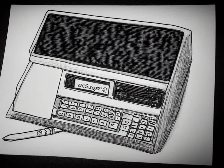 Image similar to a pencil drawing of a box computer. by pen tacular