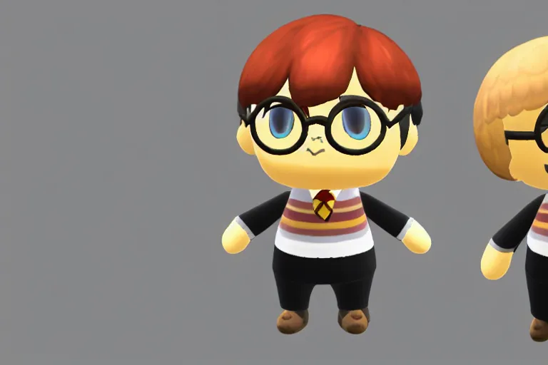 Prompt: harry potter as a animal crossing character, 3 d render, hd, 8 k