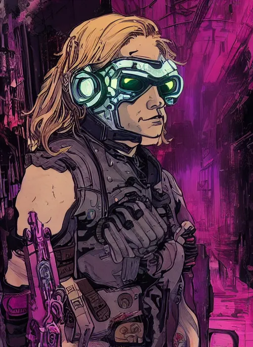 Image similar to cyberpunk pro wrestler. portrait by ashley wood and alphonse mucha and laurie greasley and josan gonzalez and james gurney. splinter cell, apex legends, rb 6 s, hl 2, d & d, cyberpunk 2 0 7 7. realistic face. character clothing. vivid color. dystopian setting.