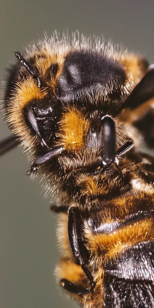 Image similar to macro photo of a bee, professional photography, 8 5 mm, f 2. 8, kodak portra 8 0 0,