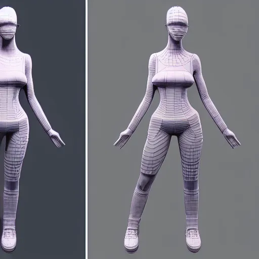 Image similar to 3D character model, woman, 3D render, digital art station, 8k
