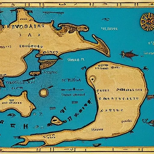 Image similar to map of atlantis, hieroglyph, egyptian papyrus