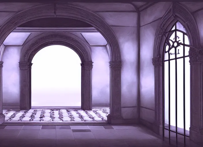 Image similar to entrance to ethereal realm, digital painting, unreal engine, realistic illustration, central composition, symmetrical composition