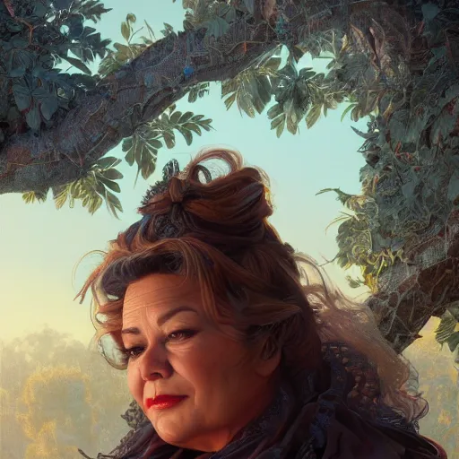 Image similar to roseanne barr, intricate, highly detailed, digital painting, trending on artstation, concept art, smooth, sharp focus, illustration, unreal engine 5, 8 k, art by artgerm and greg rutkowski and alphonse mucha