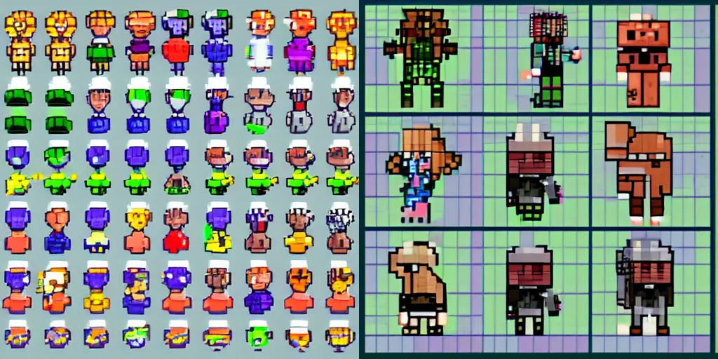 Prompt: video game sprite sheet