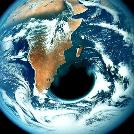 Image similar to black hole eating the earth