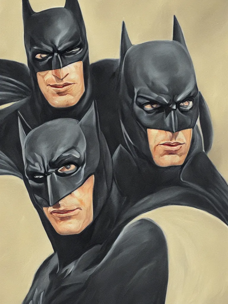 Image similar to a portrait painting of the batman