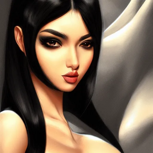 Image similar to woman with black hair by artgerm