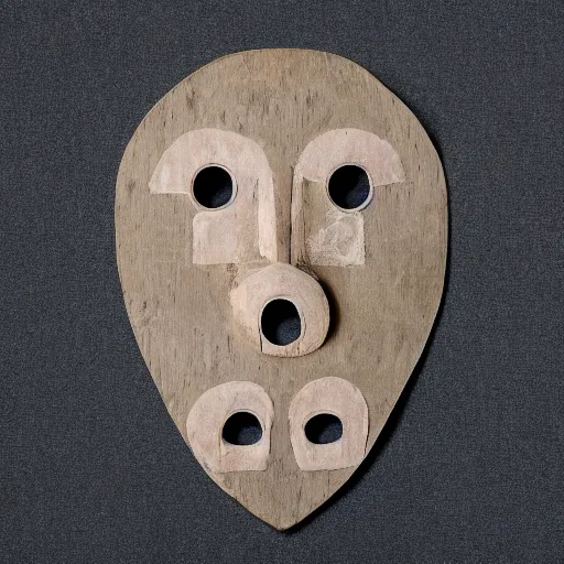 Image similar to symmetrical product photograph of a tribal mask made from waterlilys