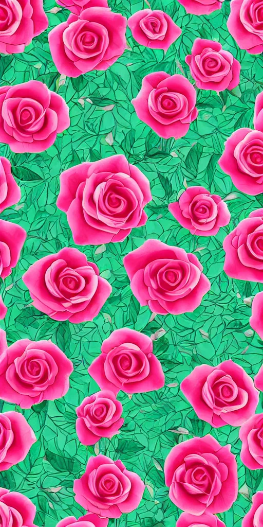 Image similar to seamless pattern of beautiful roses with leaves and throns, colourful, symmetrical, repeating 35mm photography