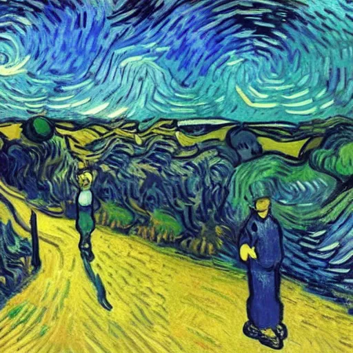 Image similar to go - pro view by vincent van gogh