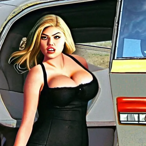 Image similar to Kate Upton GTA style,