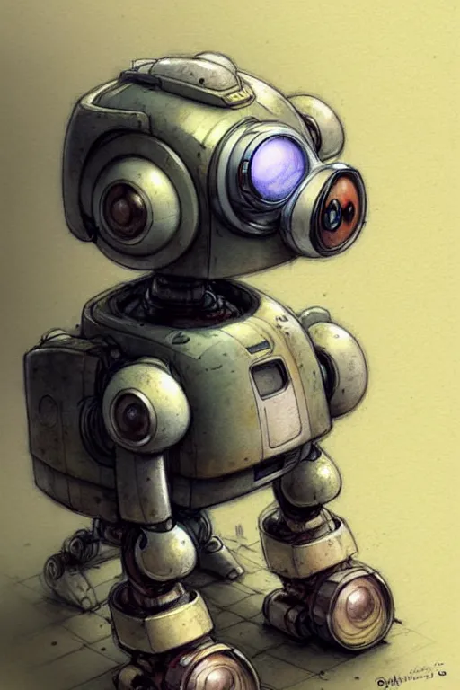 Image similar to a cute robot, muted colors, by jean - baptiste monge