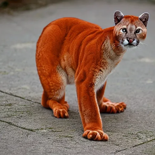 Prompt: orange robot cougar