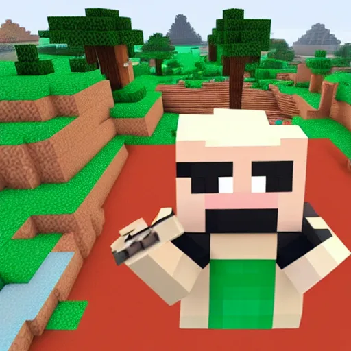 Image similar to paul hollywood in minecraft