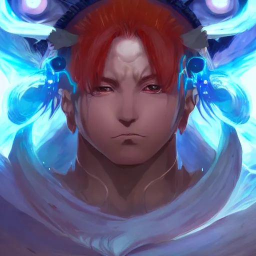 Image similar to anime portrait of qwertzuiop as a shaman yedi using dark force to eliminate trump as an anime antagonist by Stanley Artgerm Lau, WLOP, Rossdraws, James Jean, Andrei Riabovitchev, Marc Simonetti, and Sakimichan, trending on artstation