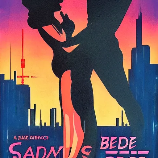 Image similar to a movie poster for pandora ’ s box ( 1 9 2 9 ) in the style of blade runner