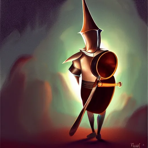 Image similar to tuba knight, digital art, epic lighting