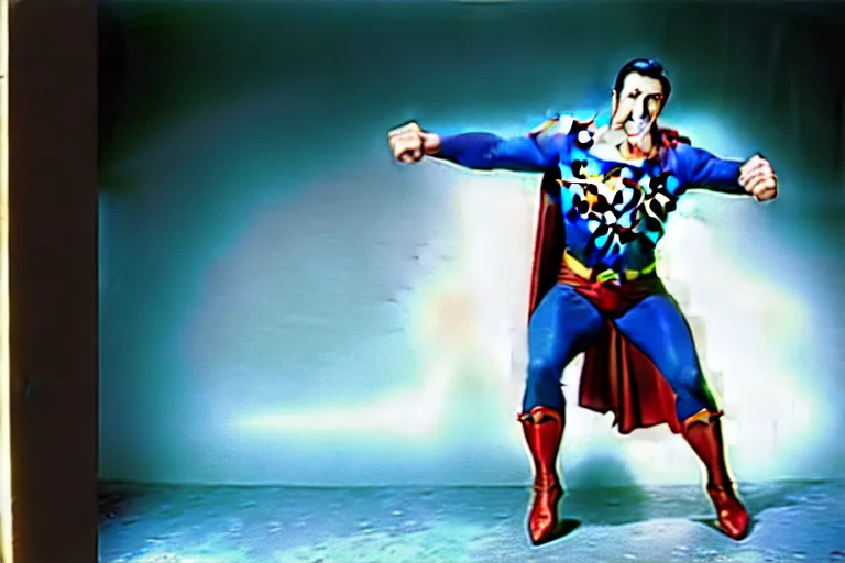 Image similar to rock hudson playing superman in, superhero, dynamic, 3 5 mm lens, heroic, studio lighting, in colour