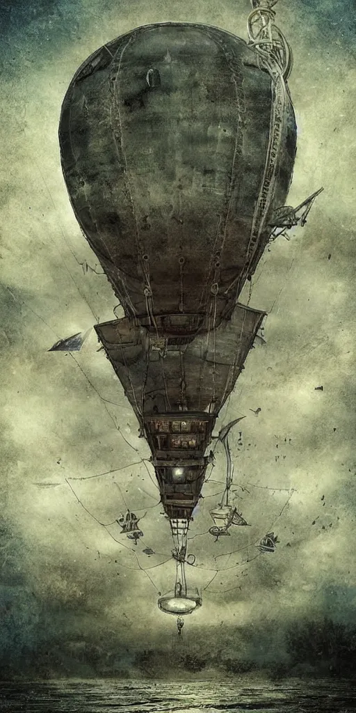 Prompt: a vintage airship by alexander jansson