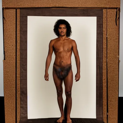 Image similar to portrait of lion - human hybrid, by annie leibovitz, portrait of a young man, studio lighting, award - winning