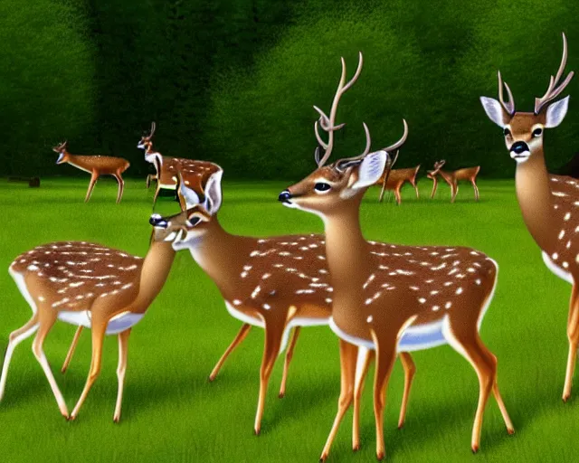 Prompt: a world made of deer doe