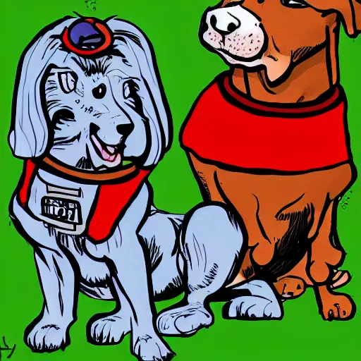 Image similar to pixie and brutus from pet foolery, comics style, computer art, high detail