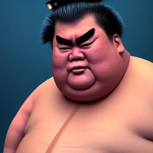 Image similar to Photo of Donal Trump as a Sumo Wrestler, realism, ray tracing, 8k