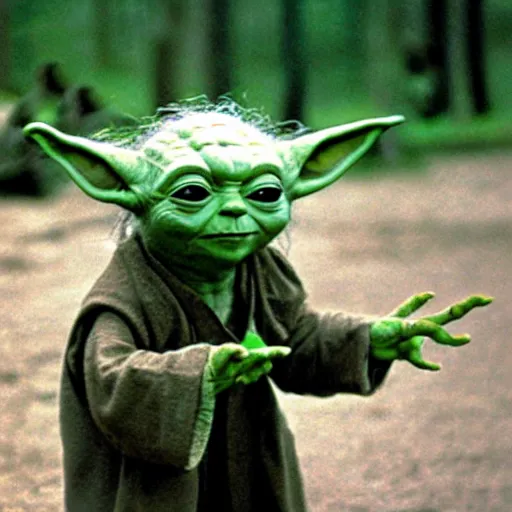 Image similar to yoda performing at woodstock