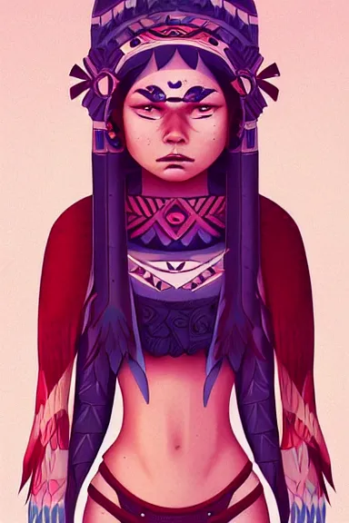 Image similar to little girl character inspired in indigenous and raven, digital art by ruan jil and lois van baarle highly detailed, anatomically correct, symmetrical, experimental design, extremely coherent