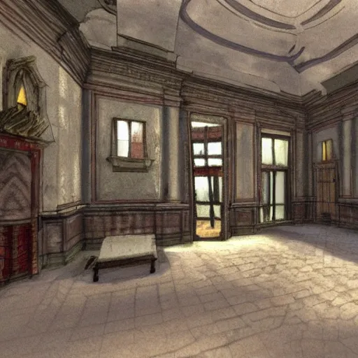 Prompt: Mansion from Counter Strike game, painting by Michelangelo
