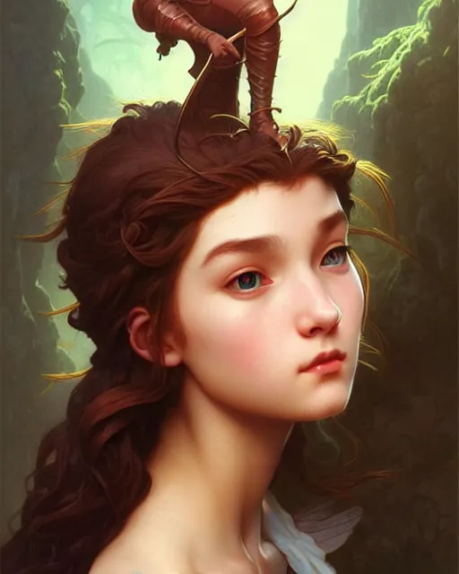 Prompt: a very very beautiful wonderful teen, fantasy character portrait, ultra realistic, concept art, intricate details, highly detailed by james bamaruan jia and mandy jurgens and artgerm and william adolphe bouguereau and frank frazetta