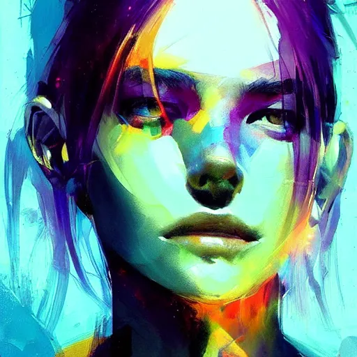 Image similar to portrait of a beautiful alyx vance, volume lighting, concept art, by greg rutkowski!!, colorful, xray melting colors!!