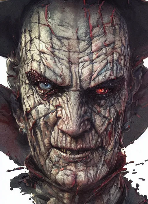 Prompt: Portrait Freddy Krueger, marvel comics, dark, intricate, highly detailed, smooth, artstation, digital illustration by Ruan Jia and Mandy Jurgens and Artgerm and Wayne Barlowe and Greg Rutkowski and Frank Frazetta