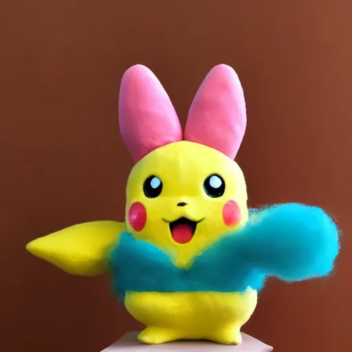 Prompt: cotton candy pikachu