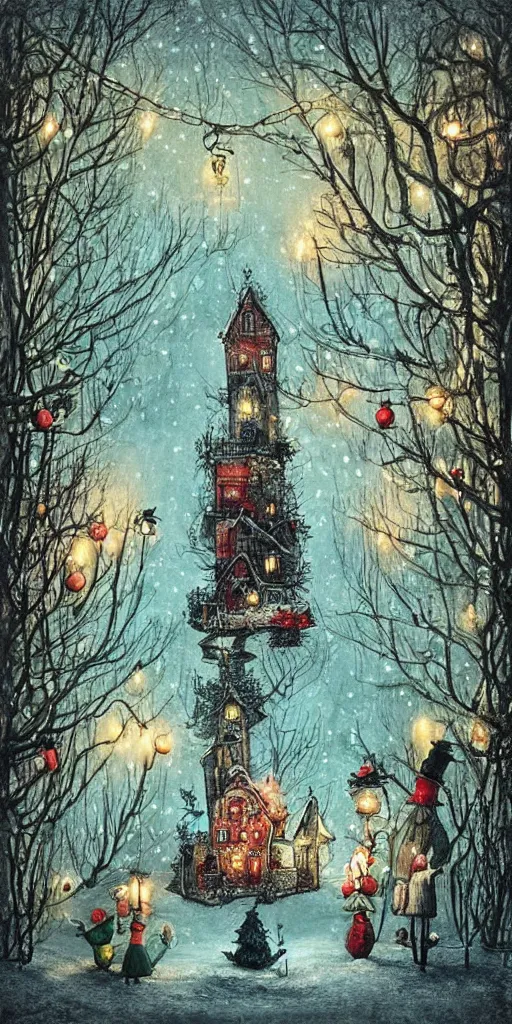 Prompt: a christmas candles scene by alexander jansson