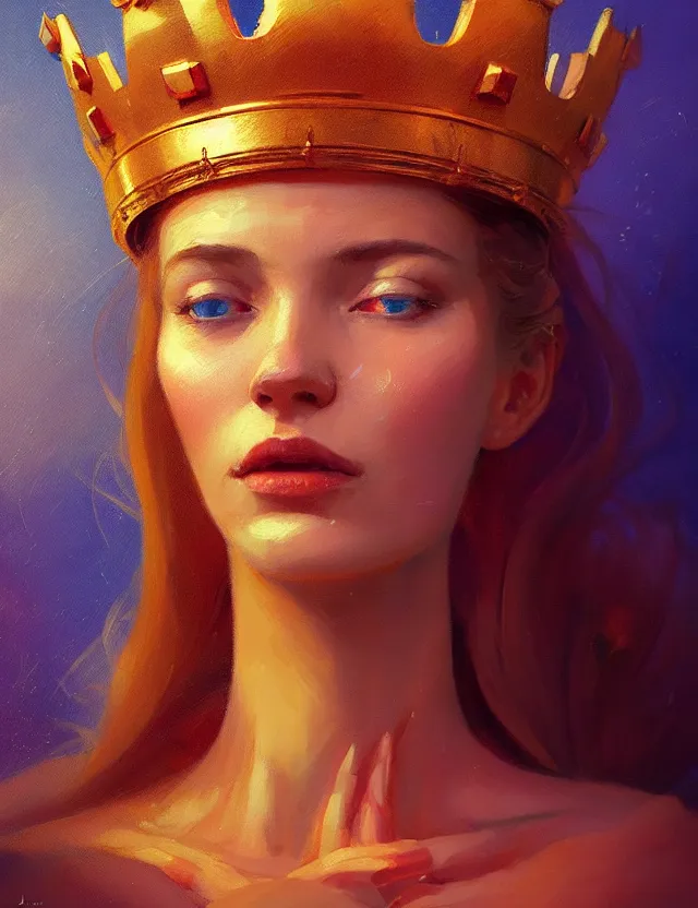 Image similar to blurred background. close-up portrait of a goddess in crown, by Artem Chebokha by Anka Zhuravleva, Anato Finnstark and Alena Aenami, Angus McKie, Anton Fadeev, by Jesper Ejsing, by RHADS, Makoto Shinkai and Lois van baarle, ilya kuvshinov, rossdraws global illumination, octane render, unreal engine, cinematic counter light, high detail, octane render, 4k