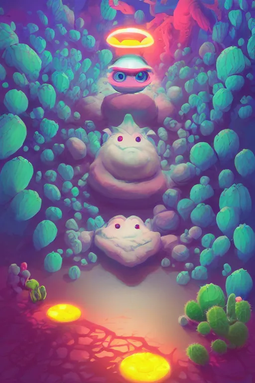 Image similar to smurf ghost creature animal sushi cristal very big eye roots cactus elemental flush of force nature micro world fluo fishscale, behance hd by jesper ejsing, by rhads, makoto shinkai and lois van baarle, ilya kuvshinov, rossdraws radiating a glowing aura global illumination ray tracing hdr