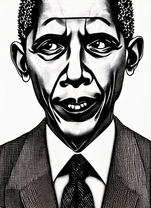 Prompt: junji ito style portrait of barack obama, intricate, highly detailed, illustration, art by junji ito, junji ito