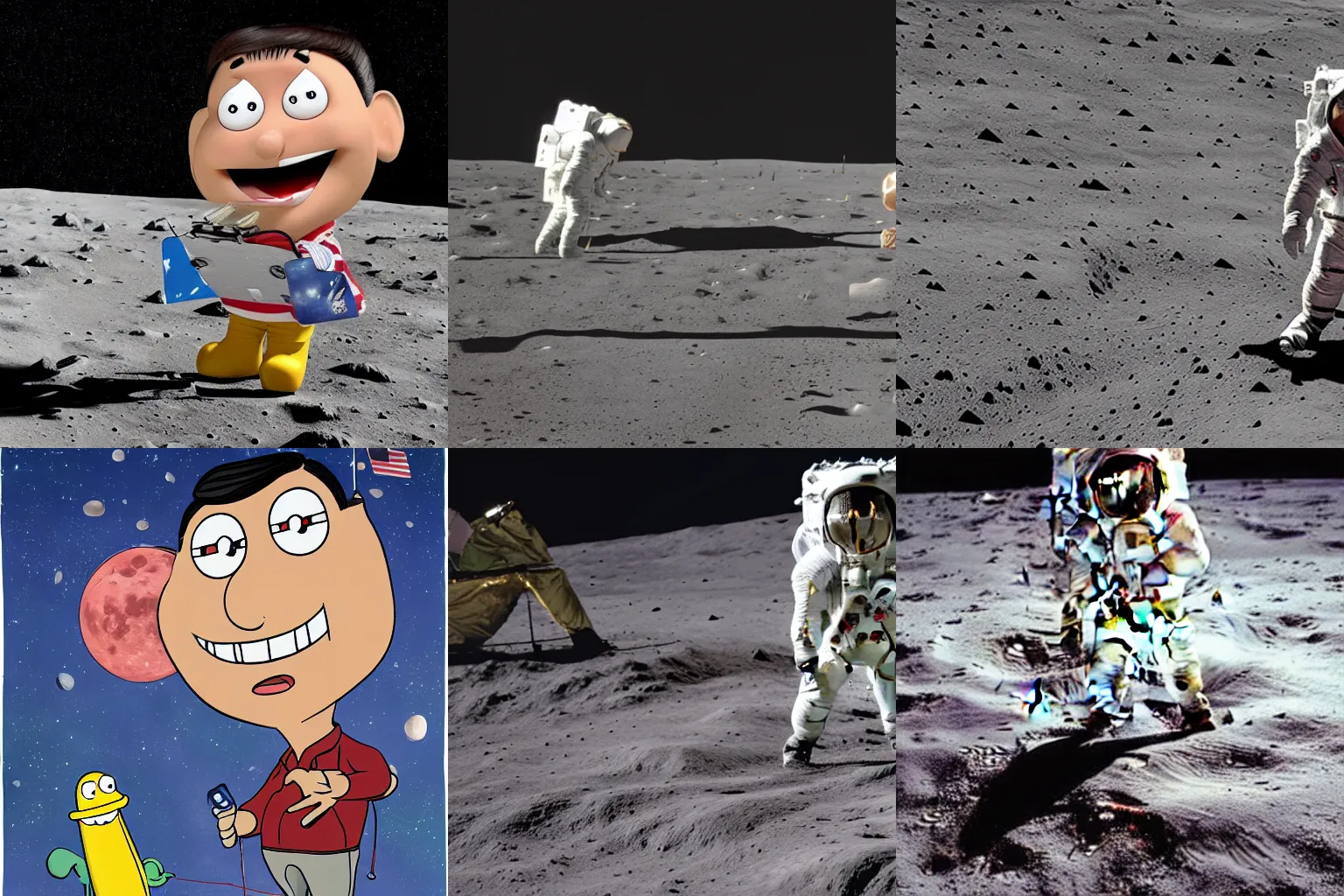 Prompt: quagmire on the moon,